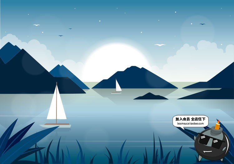 图片[21]-扁平化简约唯美游戏场景文章配图山脉自然风景AI矢量插画PSD素材-设计猿