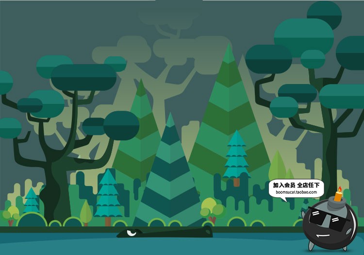 图片[22]-扁平化简约唯美游戏场景文章配图山脉自然风景AI矢量插画PSD素材-设计猿