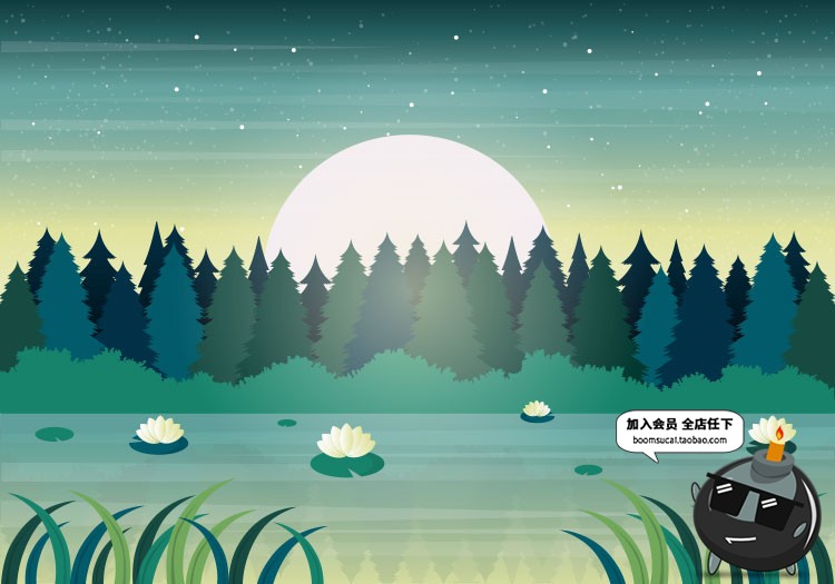 图片[24]-扁平化简约唯美游戏场景文章配图山脉自然风景AI矢量插画PSD素材-设计猿