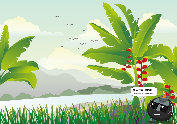 图片[35]-扁平化简约唯美游戏场景文章配图山脉自然风景AI矢量插画PSD素材-设计猿