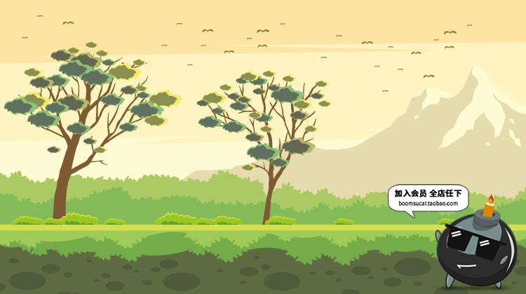 图片[40]-扁平化简约唯美游戏场景文章配图山脉自然风景AI矢量插画PSD素材-设计猿