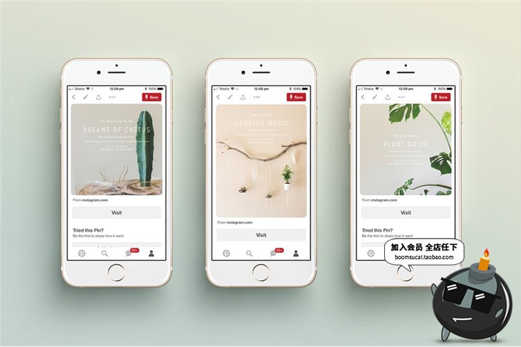 图片[9]-文艺小清新植物盆栽主题海报广告贴图图文故事排版PSD模板PS素材-设计猿