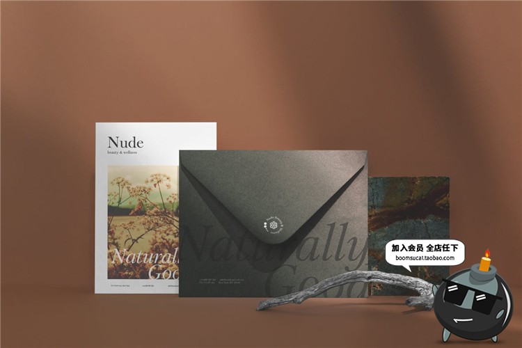 图片[3]-优雅品牌小样套装烫金办公文具桌面摆件元素文创样机PSD模板素材-设计猿