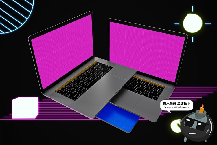 图片[4]-游戏笔记本电脑样机屏幕外观图案贴图效果展示PSD模板PS设计素材-设计猿