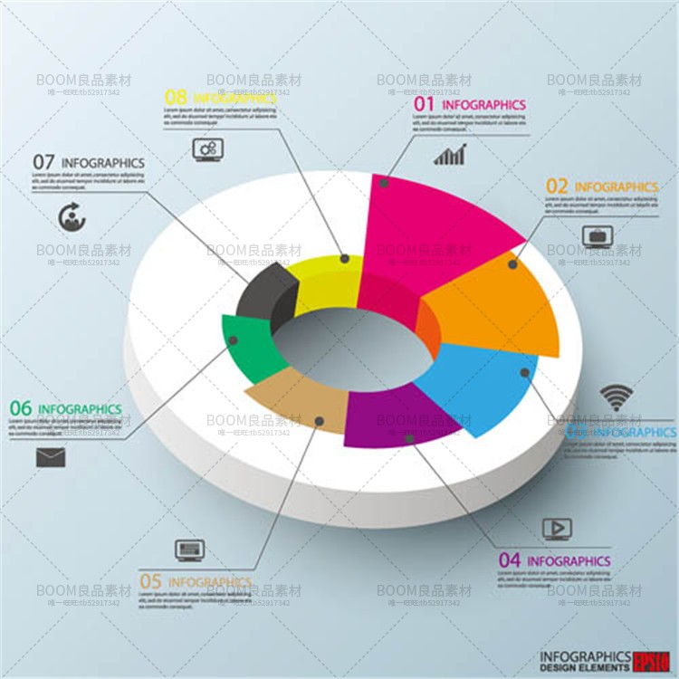图片[3]-几何饼状扇形数据信息圆形圆柱分析统计图元素图表装饰AI矢量素材-设计猿