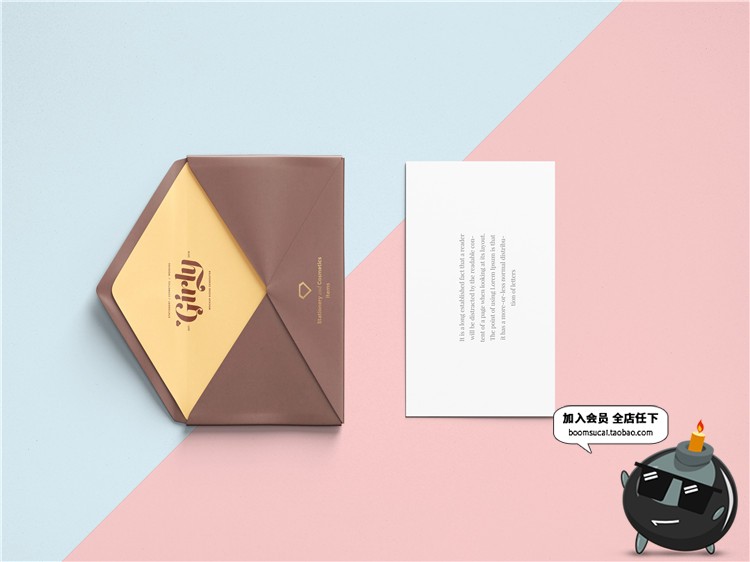 图片[2]-信封邀请函效果图品牌VI信笺卡片请柬展示PS智能贴图PSD样机素材-设计猿