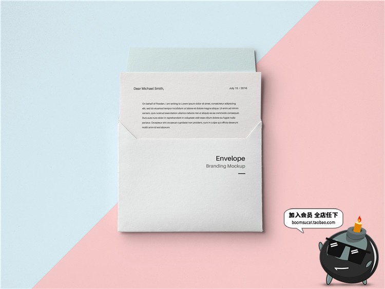 图片[4]-信封邀请函效果图品牌VI信笺卡片请柬展示PS智能贴图PSD样机素材-设计猿