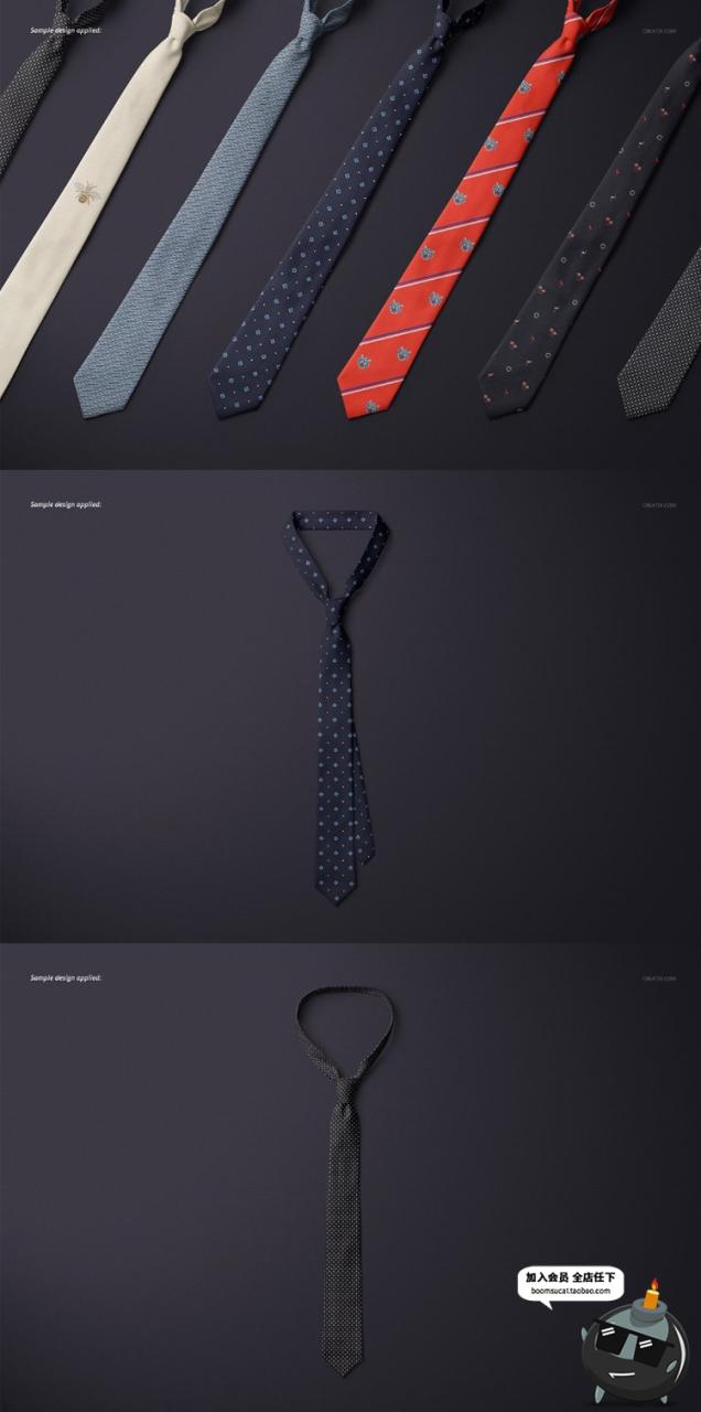 图片[4]-职场商务领带配饰文创样机分层模型智能贴图效果展示PSD模板素材-设计猿