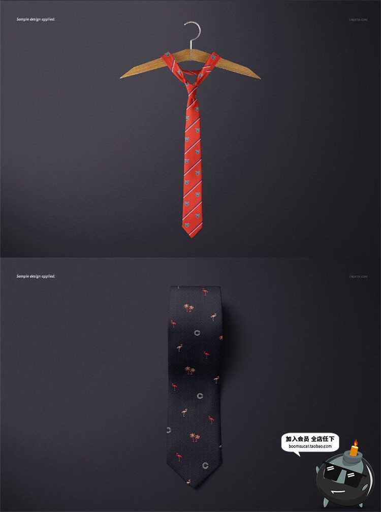 图片[5]-职场商务领带配饰文创样机分层模型智能贴图效果展示PSD模板素材-设计猿