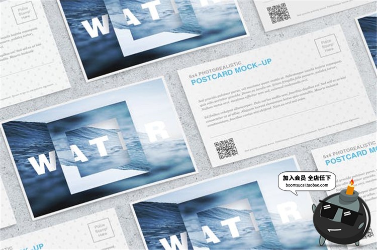 图片[10]-明信片邀请函卡片请柬智能贴图ps效果展示文创样机PSD模板PS素材-设计猿