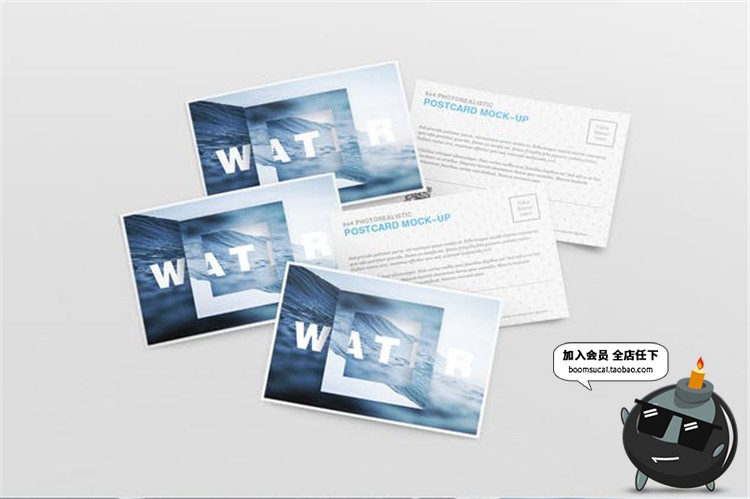 图片[11]-明信片邀请函卡片请柬智能贴图ps效果展示文创样机PSD模板PS素材-设计猿