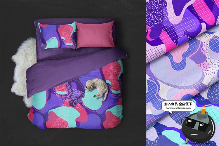 图片[6]-薰衣草抽象蒸汽波平铺图案主题紫色印刷矢量AI素材纹理JPG图片-设计猿