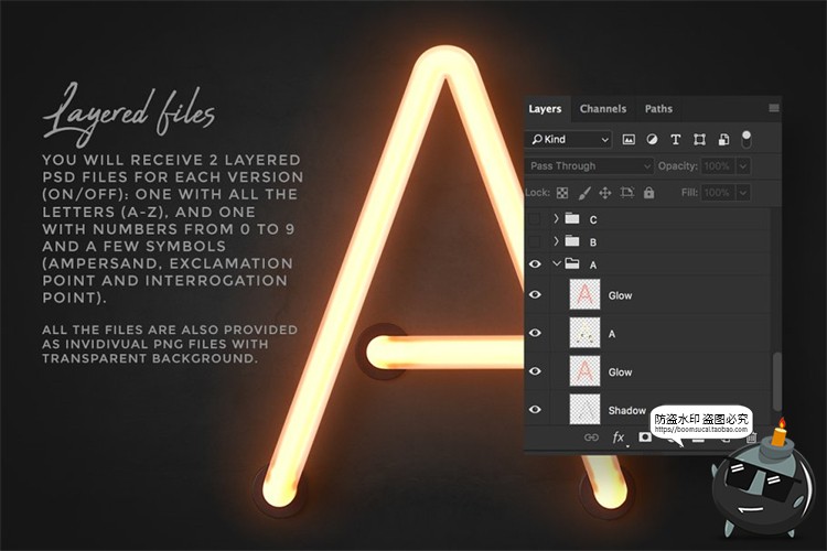 图片[8]-霓虹灯专题字母效果灯管铁架招牌后期PNG装饰元素PSD模板PS素材-设计猿