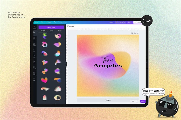 图片[12]-渐变专题低饱和度颗粒感噪点纹理抽象形状装饰AI矢量PSD模板素材-设计猿