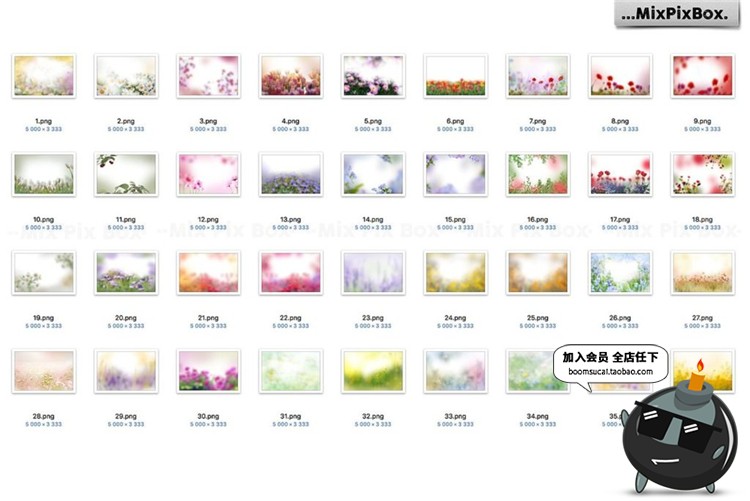 图片[5]-烂漫花海影楼鲜花边框特效飘落效果覆盖叠加PS素材PNG免扣图片-设计猿