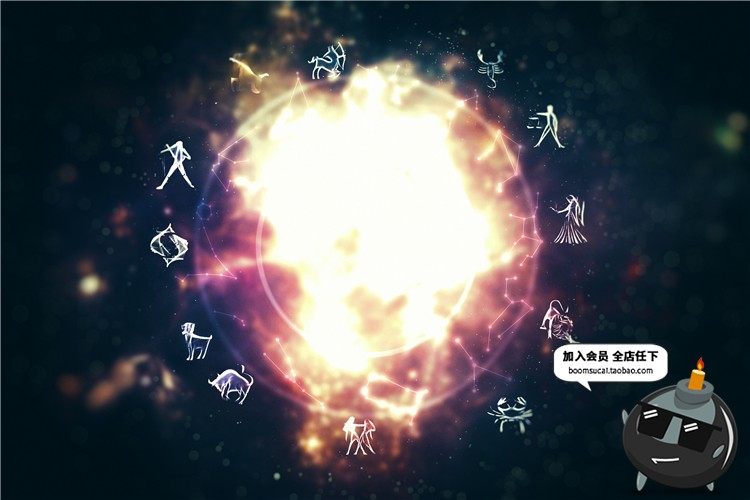 图片[1]-神秘12星座符号神秘标志宇宙星盘线条星空图JPG高清图片背景素材-设计猿