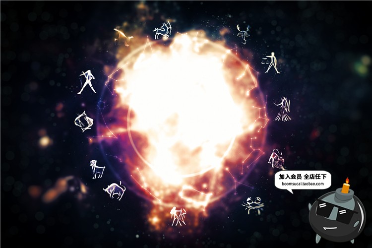 图片[2]-神秘12星座符号神秘标志宇宙星盘线条星空图JPG高清图片背景素材-设计猿