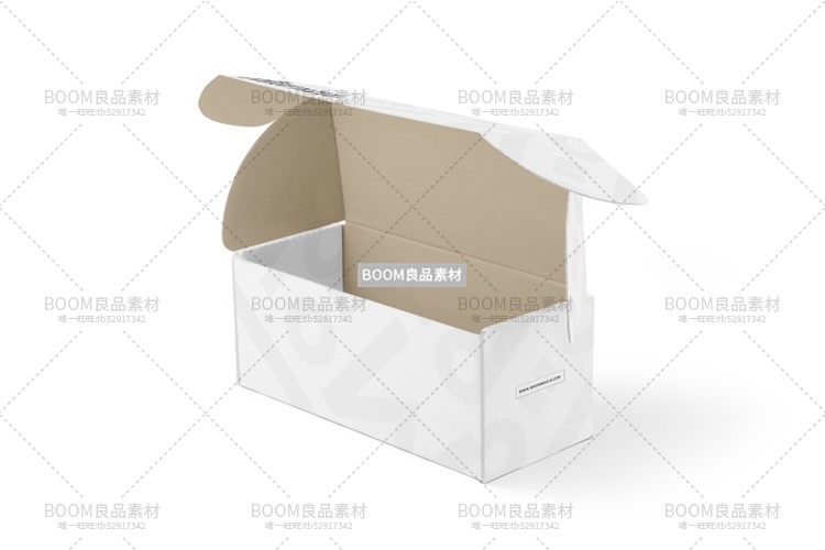 图片[11]-白色大盖瓦楞纸包飞机盒快递外包装展示智能贴图装盒样机PSD模板-设计猿