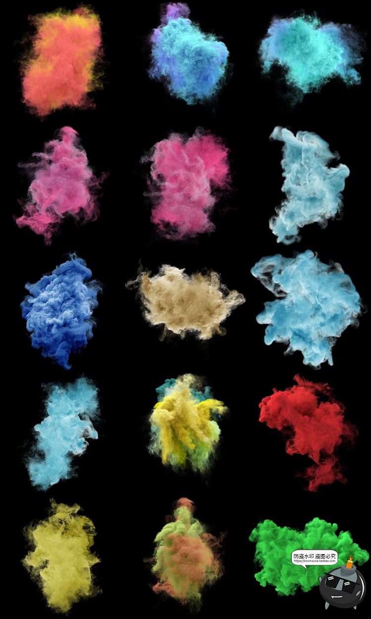 图片[3]-160款彩色烟雾发散迷雾喷发爆炸效果PNG免抠后期合成元素PS素材-设计猿