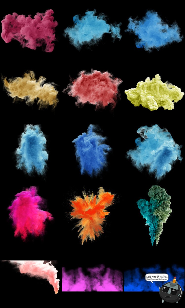 图片[6]-160款彩色烟雾发散迷雾喷发爆炸效果PNG免抠后期合成元素PS素材-设计猿