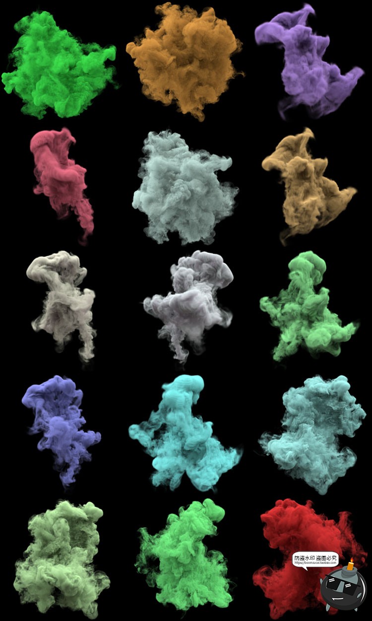 图片[8]-160款彩色烟雾发散迷雾喷发爆炸效果PNG免抠后期合成元素PS素材-设计猿