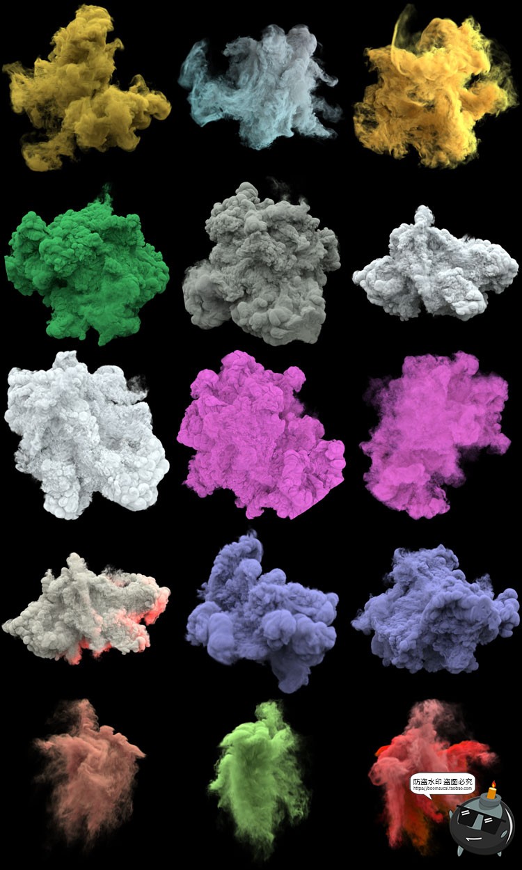 图片[9]-160款彩色烟雾发散迷雾喷发爆炸效果PNG免抠后期合成元素PS素材-设计猿