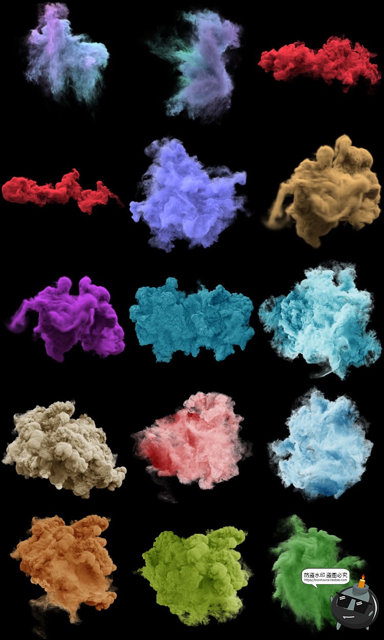 图片[10]-160款彩色烟雾发散迷雾喷发爆炸效果PNG免抠后期合成元素PS素材-设计猿