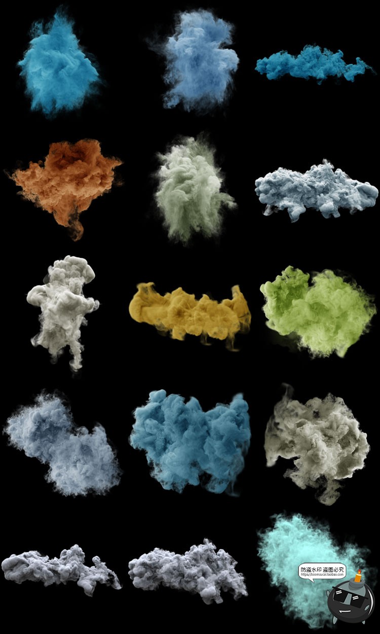 图片[11]-160款彩色烟雾发散迷雾喷发爆炸效果PNG免抠后期合成元素PS素材-设计猿