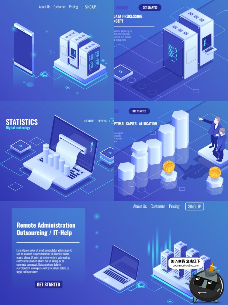 图片[5]-2.5D等距立体UI插画商务科技技术网页元素海报AI矢量设计素材-设计猿