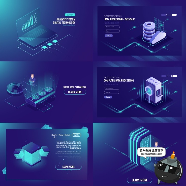 图片[6]-2.5D等距立体UI插画商务科技技术网页元素海报AI矢量设计素材-设计猿
