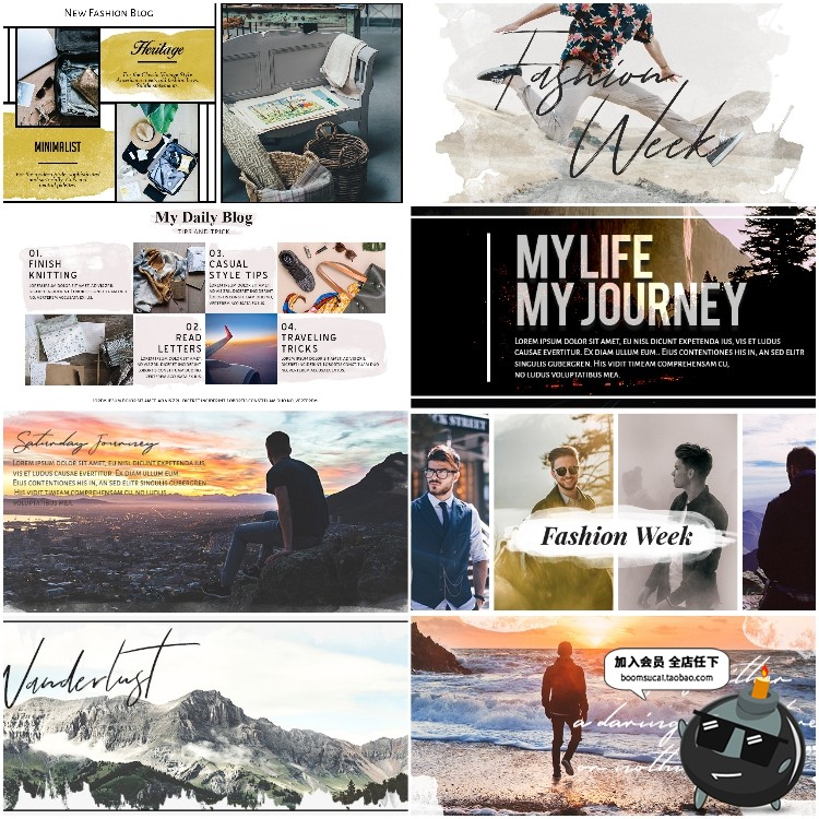 图片[5]-欧美banner海报水彩横幅模板图文排版H5页面引导页面PSD设计素材-设计猿