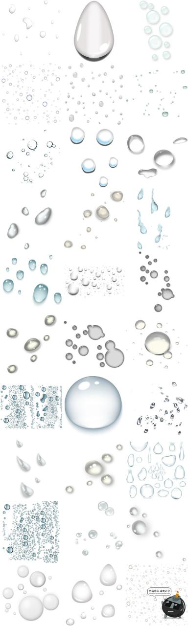 图片[3]-透明水珠水滴雨滴雨水水泡节约用水元素PNG透明背景免抠图片素材-设计猿