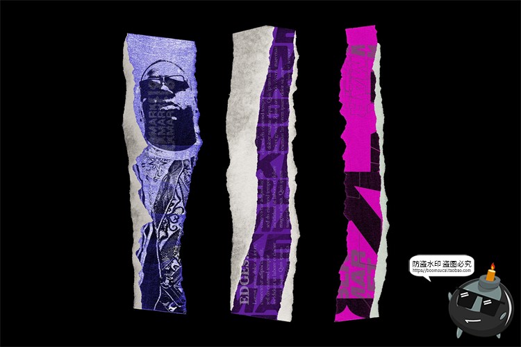 图片[3]-高清潮流复古做旧纸张撕边撕纸边缘纹理背景底纹图片PNG免抠素材-设计猿