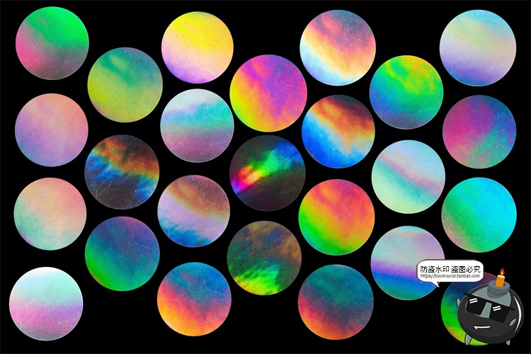 图片[3]-潮流激光镭射多规格不干胶贴纸标签后期合成装饰元素PNG免抠素材-设计猿