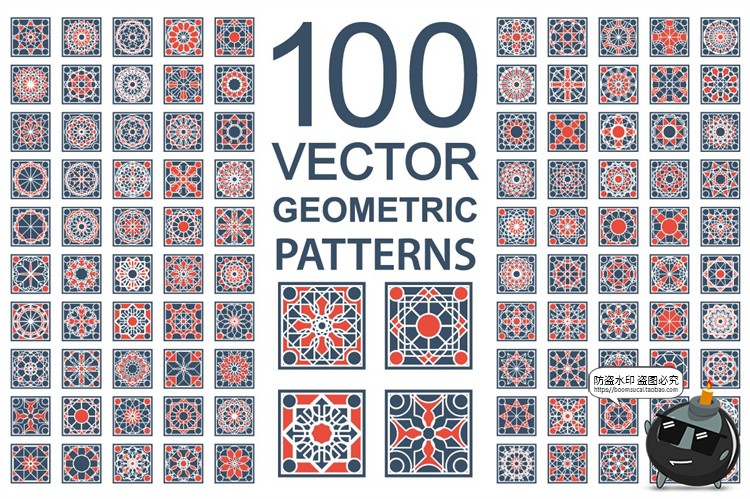 图片[1]-古典图案复古四方连续花纹图案背景底纹重复平铺画板AI矢量素材-设计猿