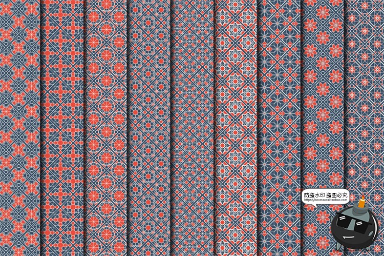 图片[2]-古典图案复古四方连续花纹图案背景底纹重复平铺画板AI矢量素材-设计猿