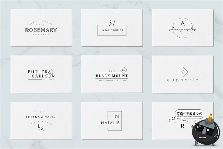 图片[2]-50款英文小清新图标标志LOGO图形徽章PSD模板源文件AI矢量素材-设计猿