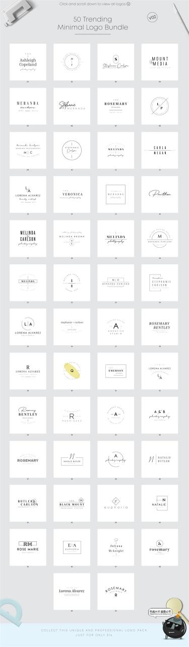 图片[6]-50款英文小清新图标标志LOGO图形徽章PSD模板源文件AI矢量素材-设计猿