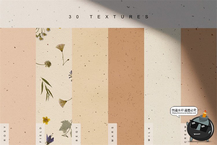 图片[2]-复古手工纸文艺优雅金色干花底纹纹理肌理高清背景JPG图片素材-设计猿