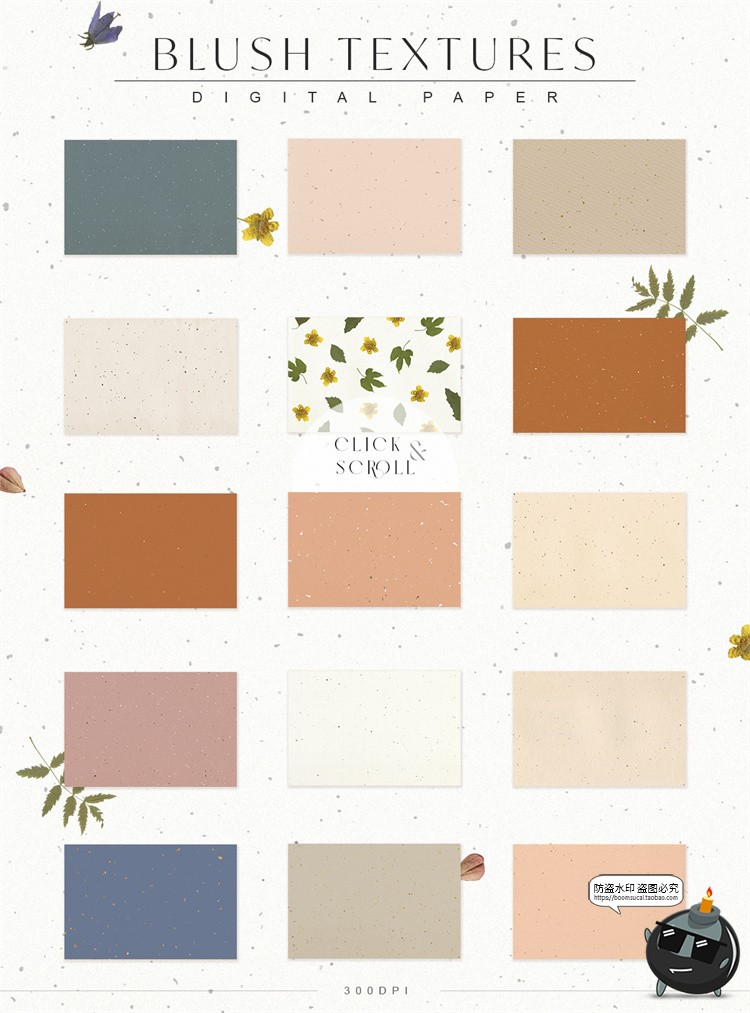 图片[5]-复古手工纸文艺优雅金色干花底纹纹理肌理高清背景JPG图片素材-设计猿