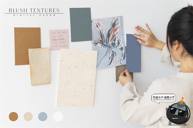 图片[11]-复古手工纸文艺优雅金色干花底纹纹理肌理高清背景JPG图片素材-设计猿