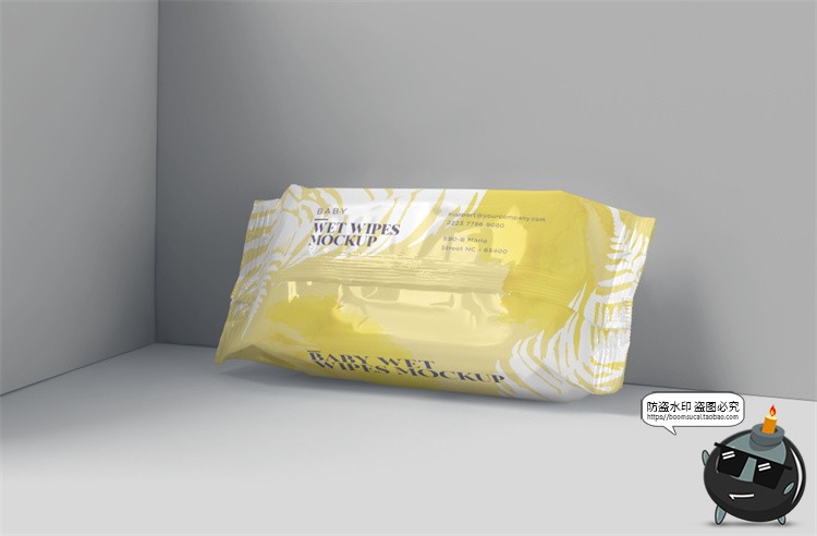 图片[2]-抽式婴儿湿巾湿纸巾包装效果图展示VI智能贴图样机PSD模板PS素材-设计猿