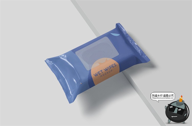 图片[6]-抽式婴儿湿巾湿纸巾包装效果图展示VI智能贴图样机PSD模板PS素材-设计猿