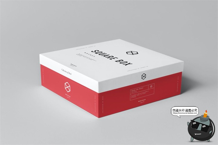 图片[2]-正方形天地盖纸盒包装盒子VI智能贴图效果展示样机PSD模板PS素材-设计猿