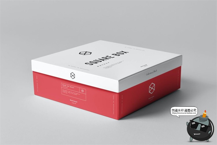 图片[3]-正方形天地盖纸盒包装盒子VI智能贴图效果展示样机PSD模板PS素材-设计猿