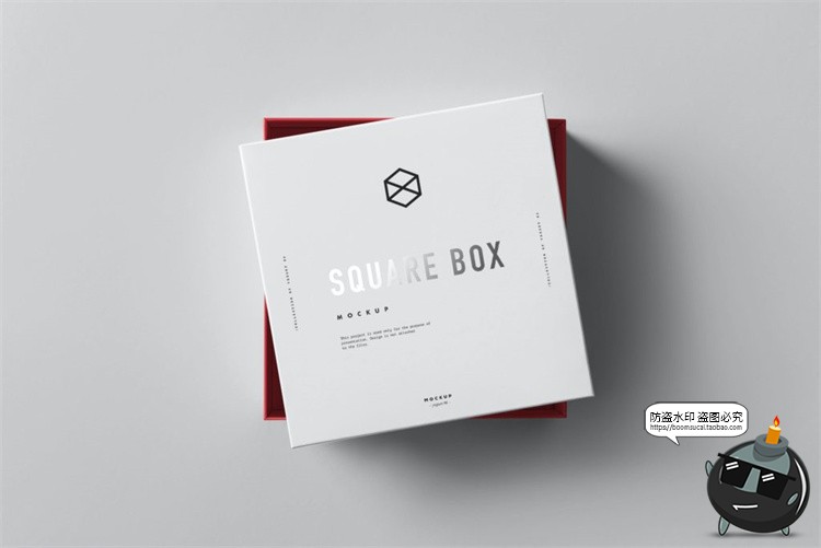 图片[6]-正方形天地盖纸盒包装盒子VI智能贴图效果展示样机PSD模板PS素材-设计猿