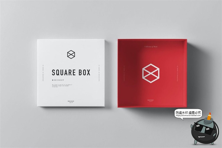 图片[7]-正方形天地盖纸盒包装盒子VI智能贴图效果展示样机PSD模板PS素材-设计猿