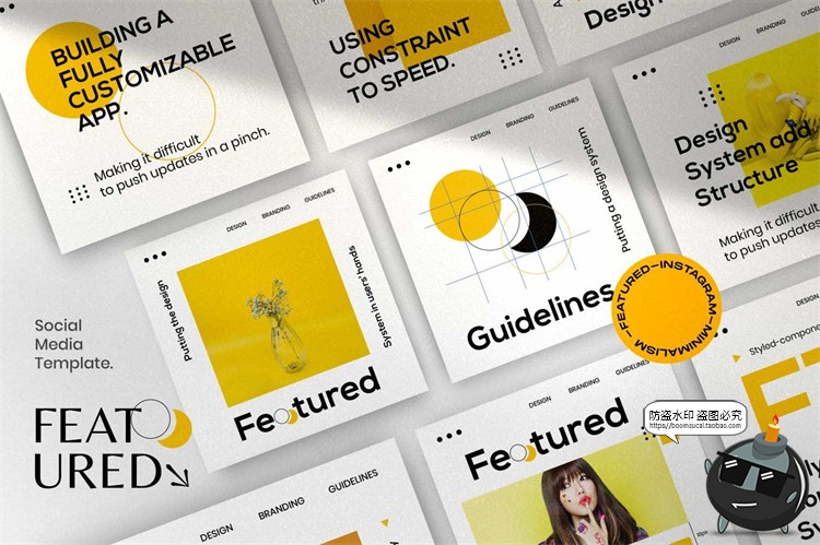 图片[2]-创意时尚清新简约现代商务文字海报图文照片排版PSD模板PS素材-设计猿