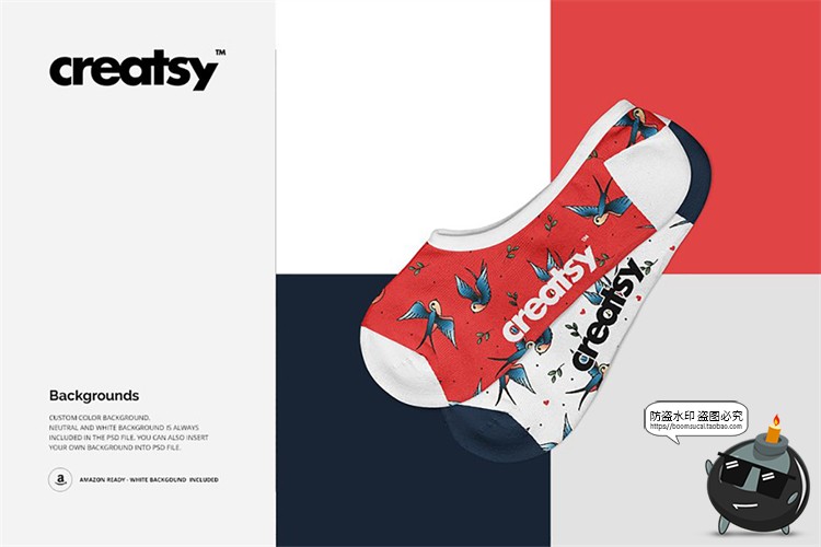 图片[2]-船袜短袜袜子女袜低帮隐形袜样机mockups智能贴图PSD模板PS素材-设计猿