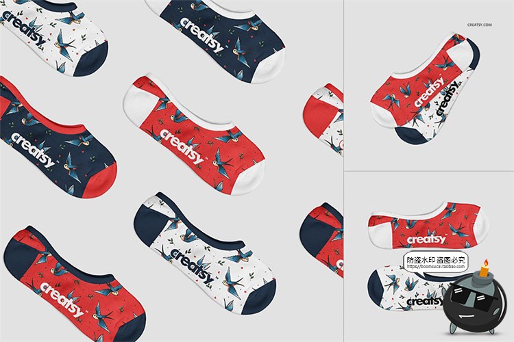 图片[3]-船袜短袜袜子女袜低帮隐形袜样机mockups智能贴图PSD模板PS素材-设计猿